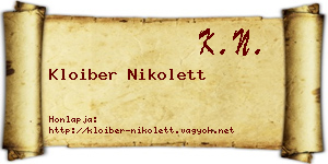 Kloiber Nikolett névjegykártya