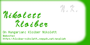nikolett kloiber business card
